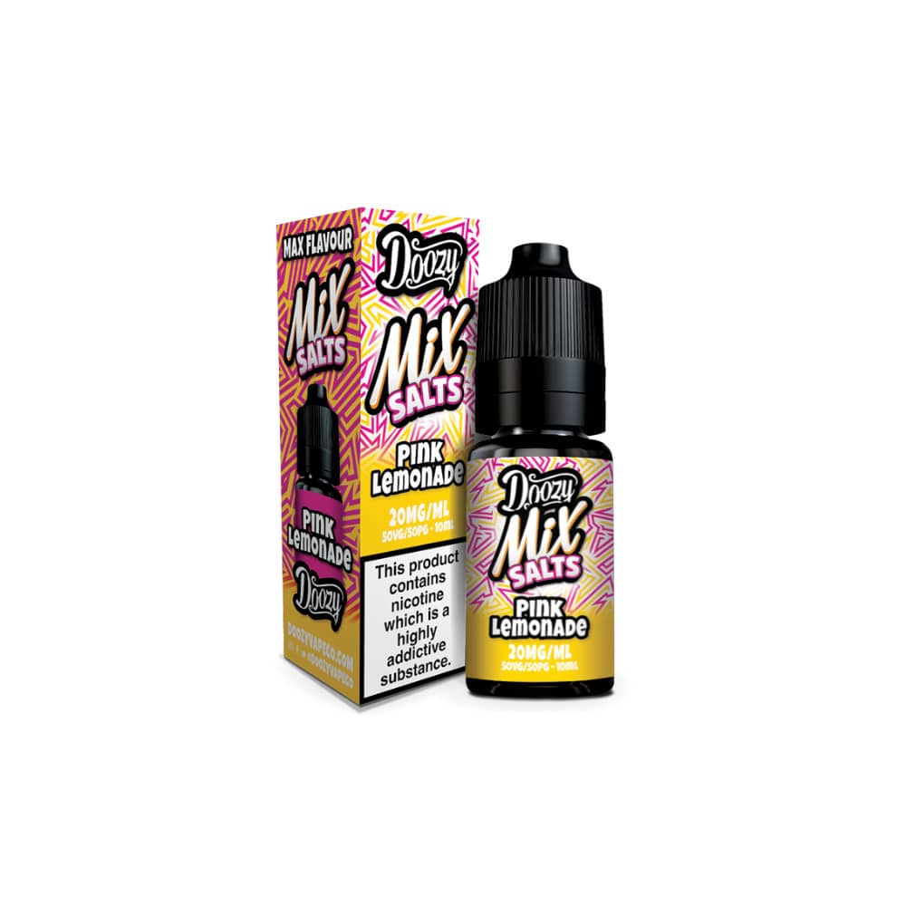 Doozy Mix Nic Salts 10ml e liquids 10ml Box of 10 Pink Lemonade 20mg