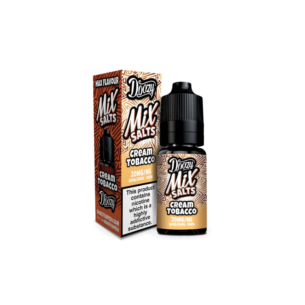 Doozy Mix Nic Salts 10ml e liquids 10ml Box of 10 Cream Tobacco 20mg
