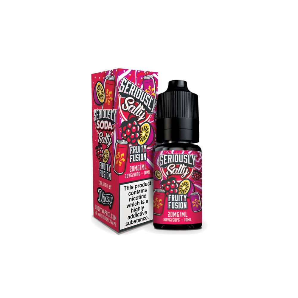 Doozy Serious Soda Nic Salts e liquids 10ml Box of 10 Fruity Fusion 10mg
