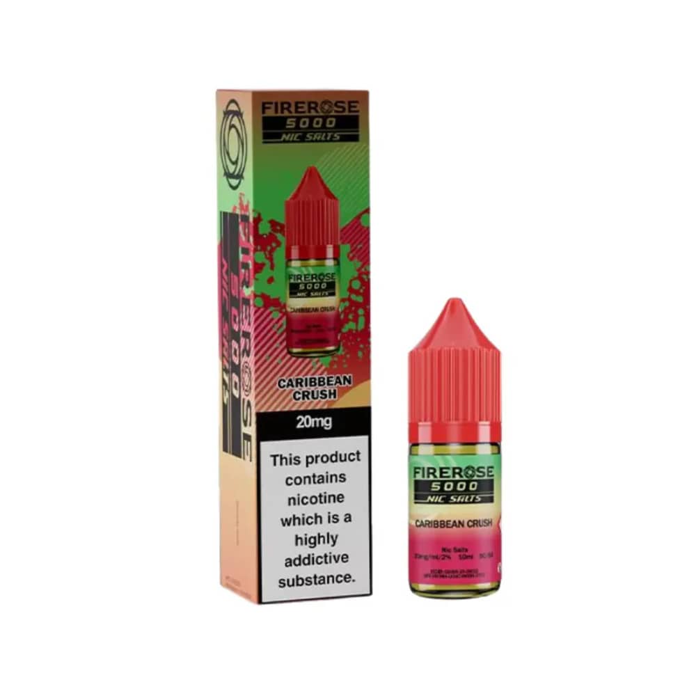 Firerose 5000 Nic Salts e liquids 10ml Box of 10 Caribbean Crush 10mg