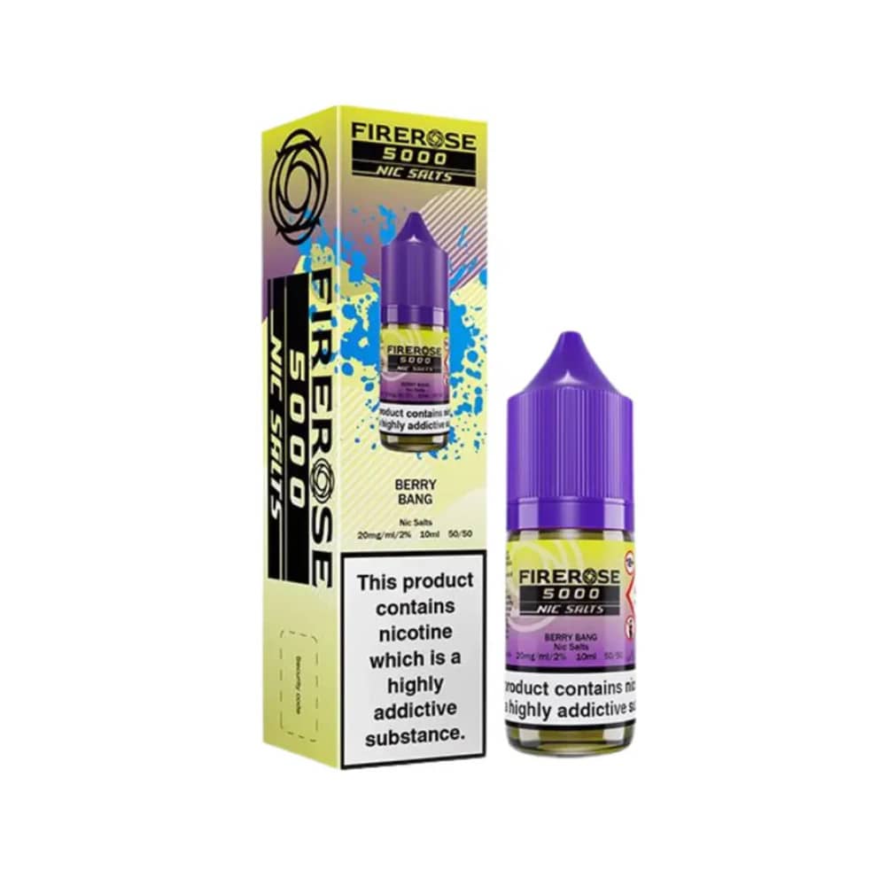 Firerose 5000 Nic Salts e liquids 10ml Box of 10 Berry Bang 20mg