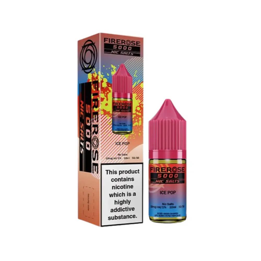 Firerose 5000 Nic Salts e liquids 10ml Box of 10 Ice Pop 20mg