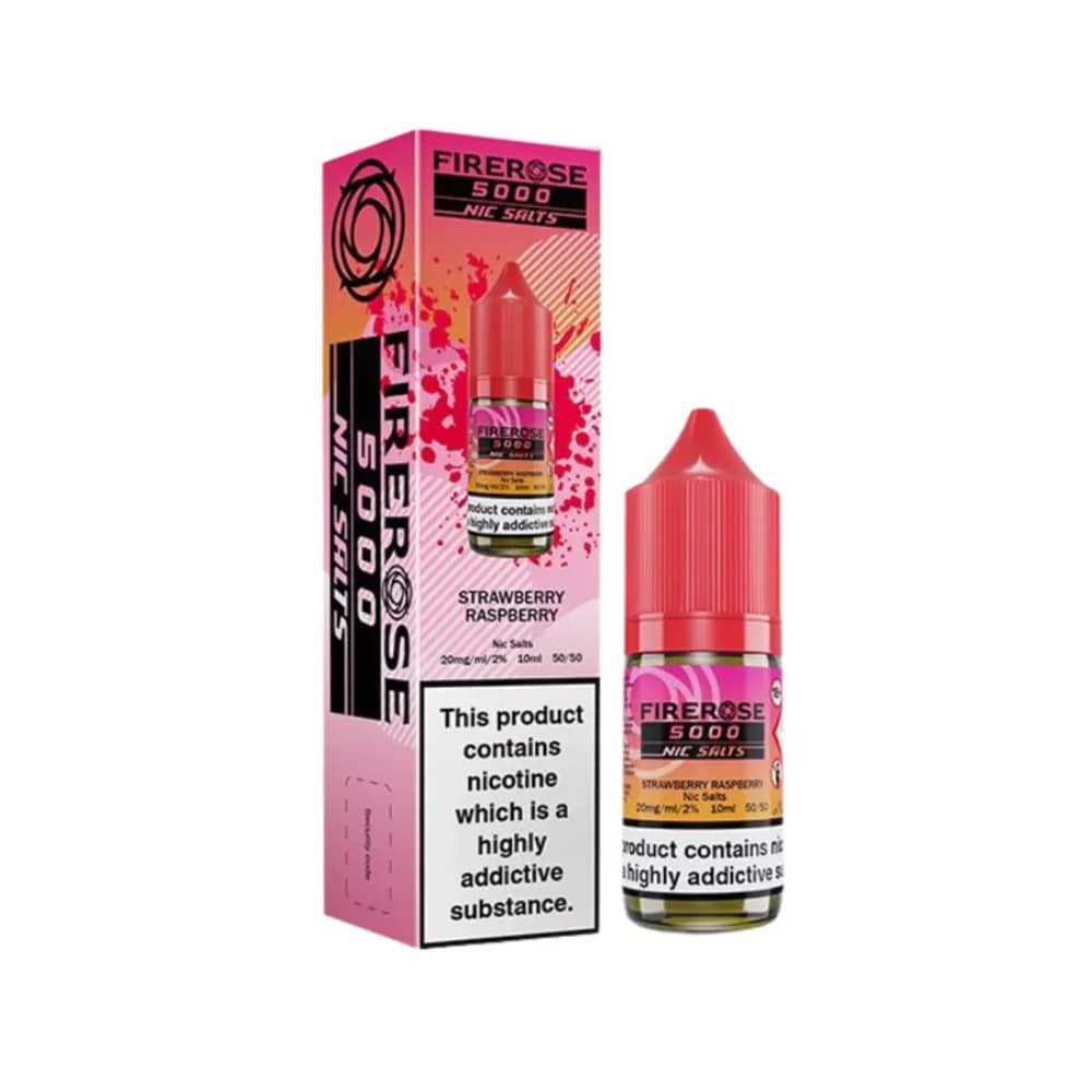 Firerose 5000 Nic Salts e liquids 10ml Box of 10 Strawberry Raspberry 20mg