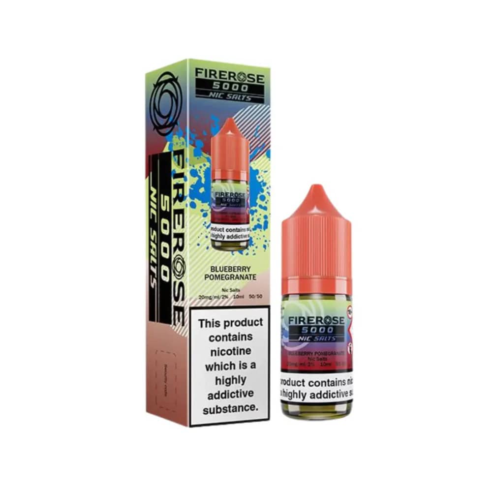 Firerose 5000 Nic Salts e liquids 10ml Box of 10 Blueberry Pomegranate 10mg