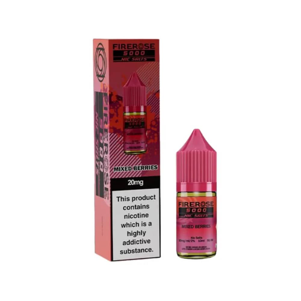 Firerose 5000 Nic Salts e liquids 10ml Box of 10 Mixed Berries 10mg