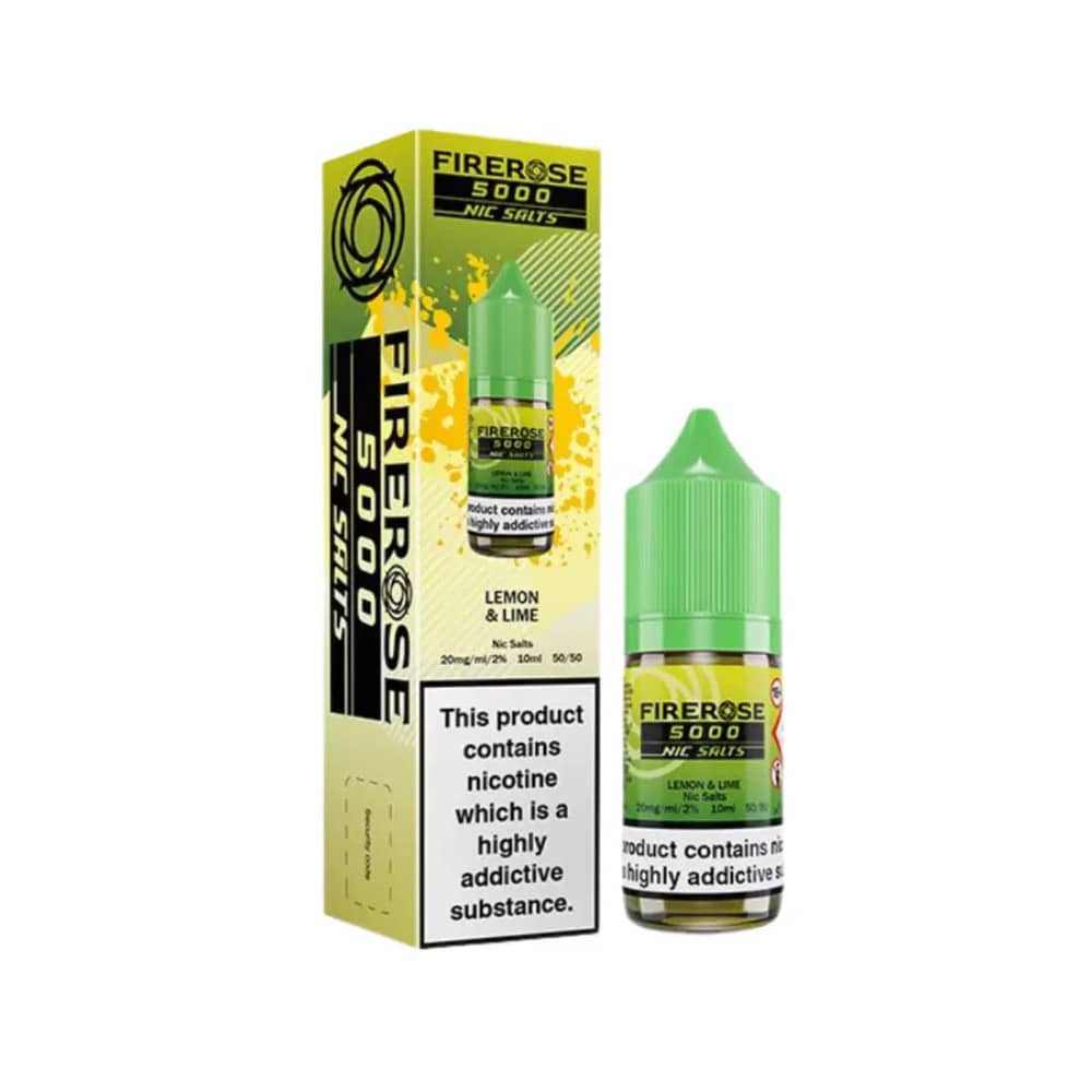 Firerose 5000 Nic Salts e liquids 10ml Box of 10 Lemon & Lime 20mg