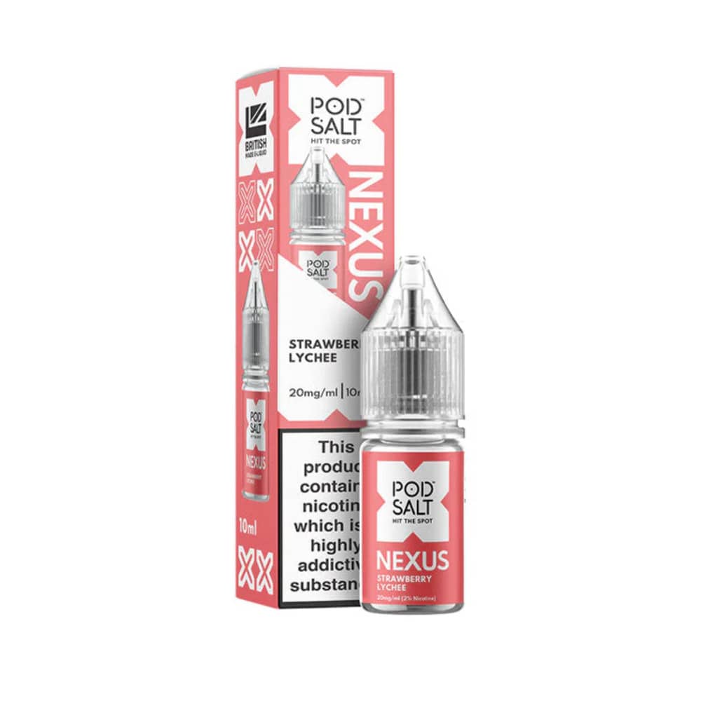 Pod Salt Nexus e liquids 10ml Box of 10 Strawberry Lychee 10mg