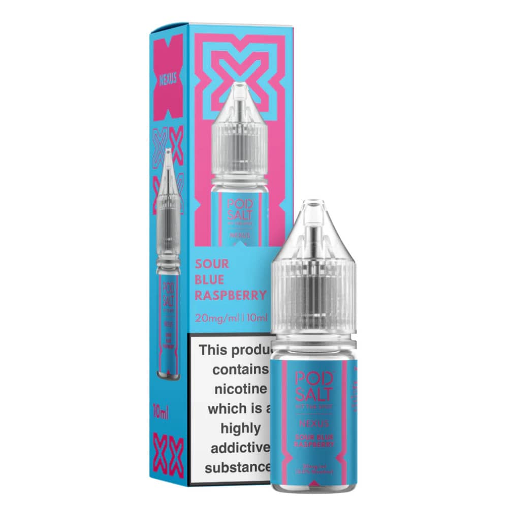 Pod Salt Nexus e liquids 10ml Box of 10 Sour Blue Raspberry 20mg