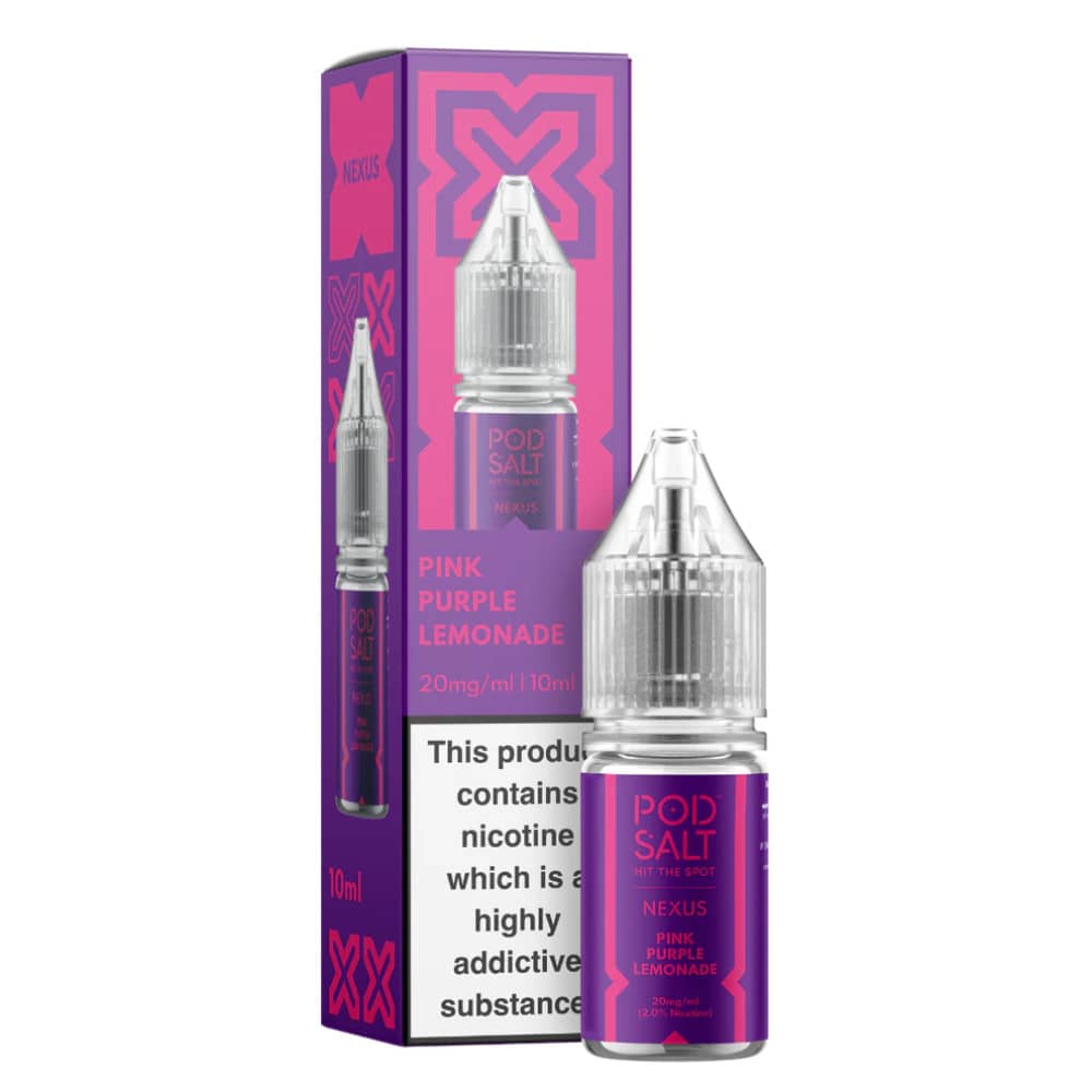 Pod Salt Nexus e liquids 10ml Box of 10 Pink Purple Lemonade 10mg