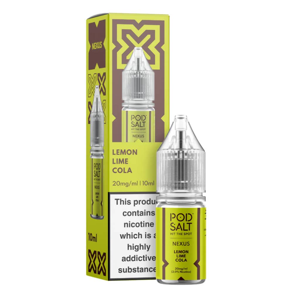 Pod Salt Nexus e liquids 10ml Box of 10 Lemon Lime Cola Ice 10mg