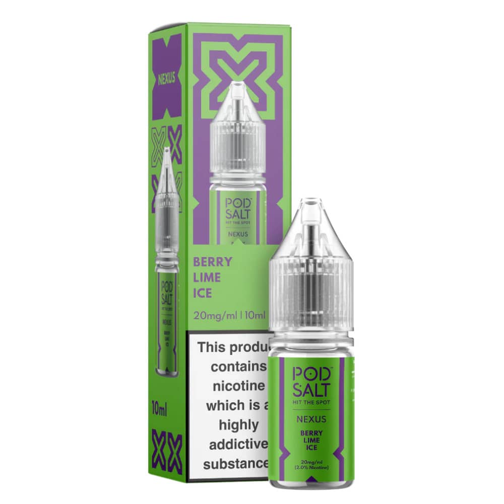 Pod Salt Nexus e liquids 10ml Box of 10 Berry Lime Ice 10mg