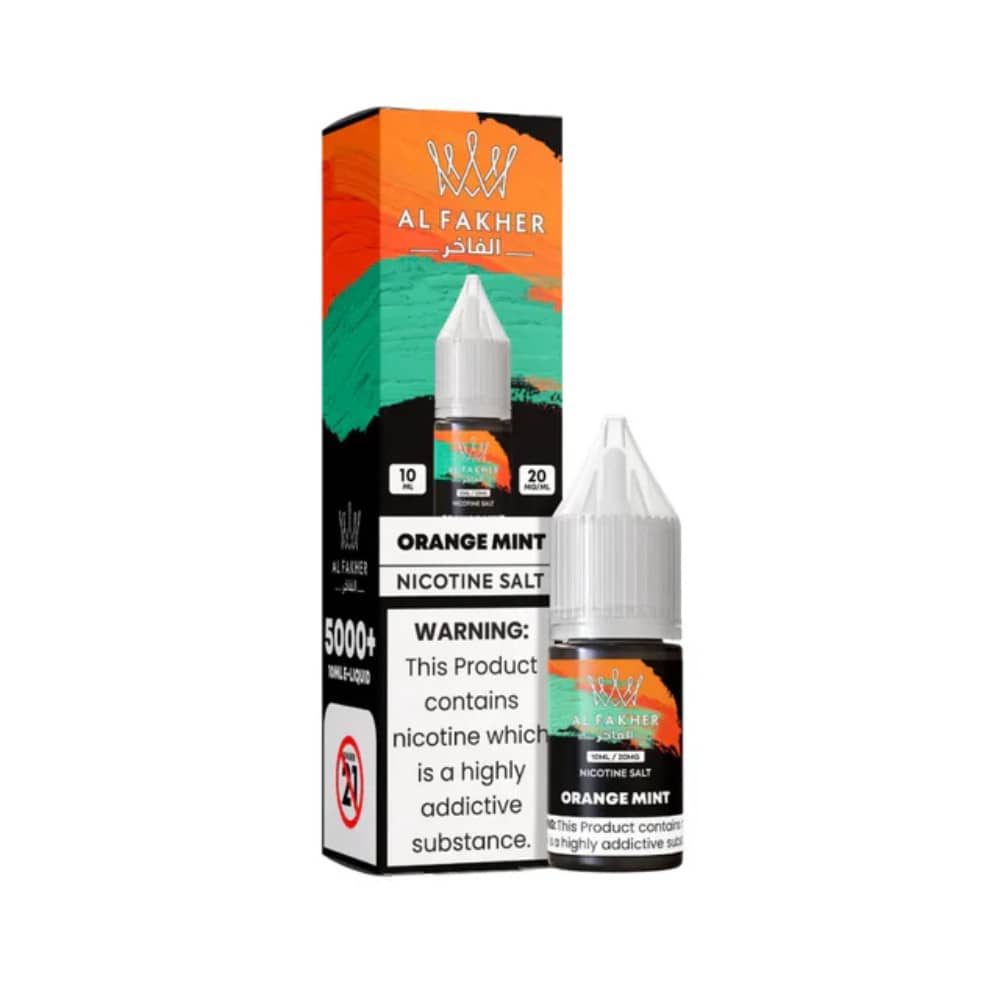 Al Fakher Nic Salts e liquids 10ml Box of 10 Orange Mint 20mg