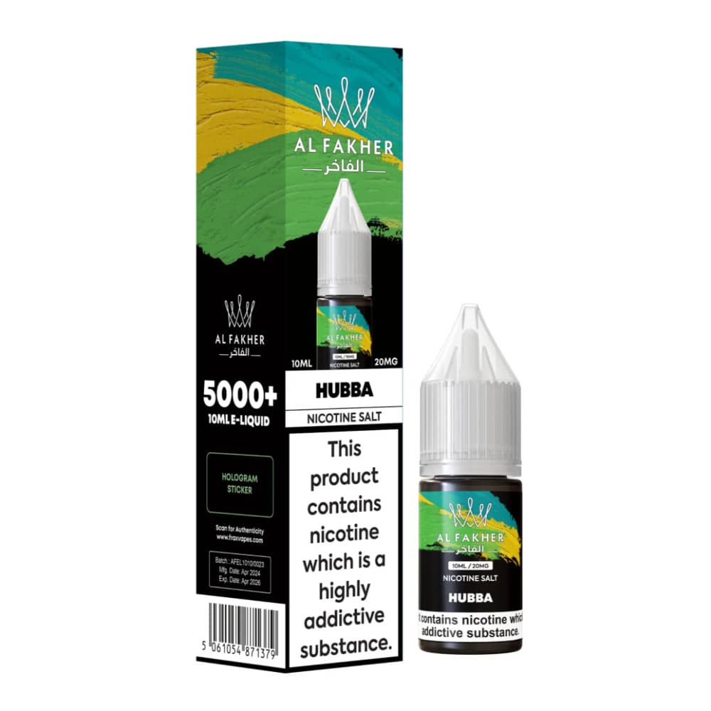 Al Fakher Nic Salts e liquids 10ml Box of 10 Hubba 10mg