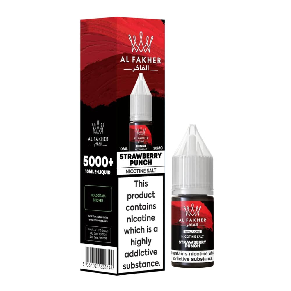 Al Fakher Nic Salts e liquids 10ml Box of 10 Strawberry Punch 20mg