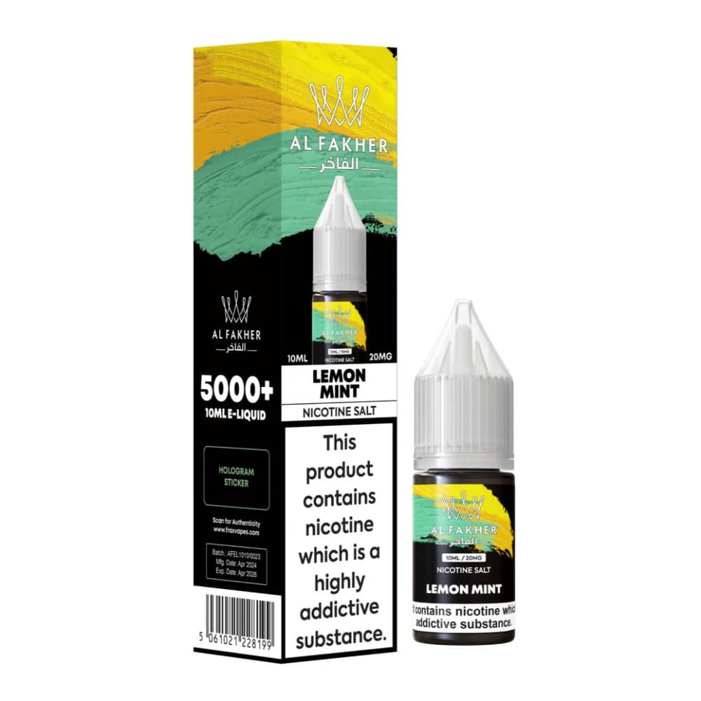 Al Fakher Nic Salts e liquids 10ml Box of 10 Lemon Mint 10mg