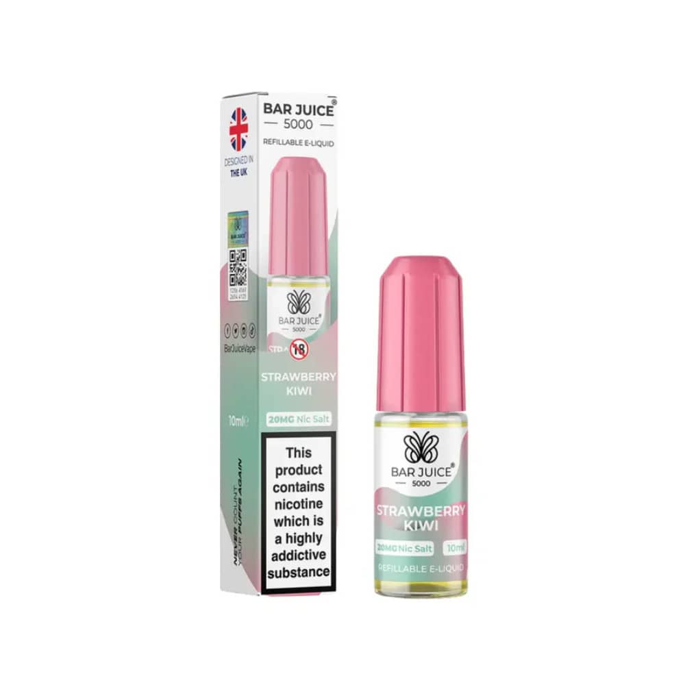 Bar Juice Nic Salts E-Liquids 10ml Box of 10 Strawberry Kiwi 10mg