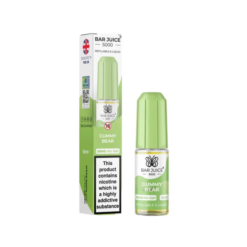 Bar Juice Nic Salts E-Liquids 10ml Box of 10 Gummy Bear 10mg