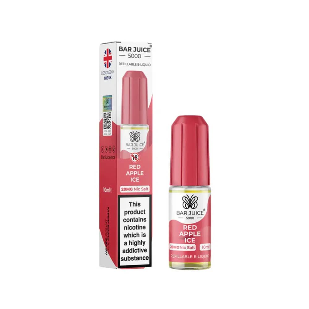 Bar Juice Nic Salts E-Liquids 10ml Box of 10 Red Apple Ice 10mg
