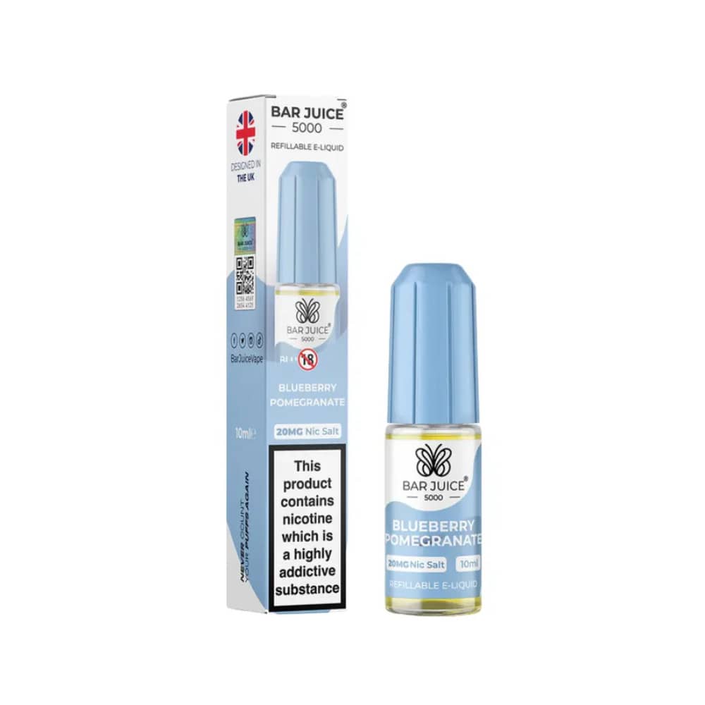 Bar Juice Nic Salts E-Liquids 10ml Box of 10 Blueberry Pomegranate 10mg