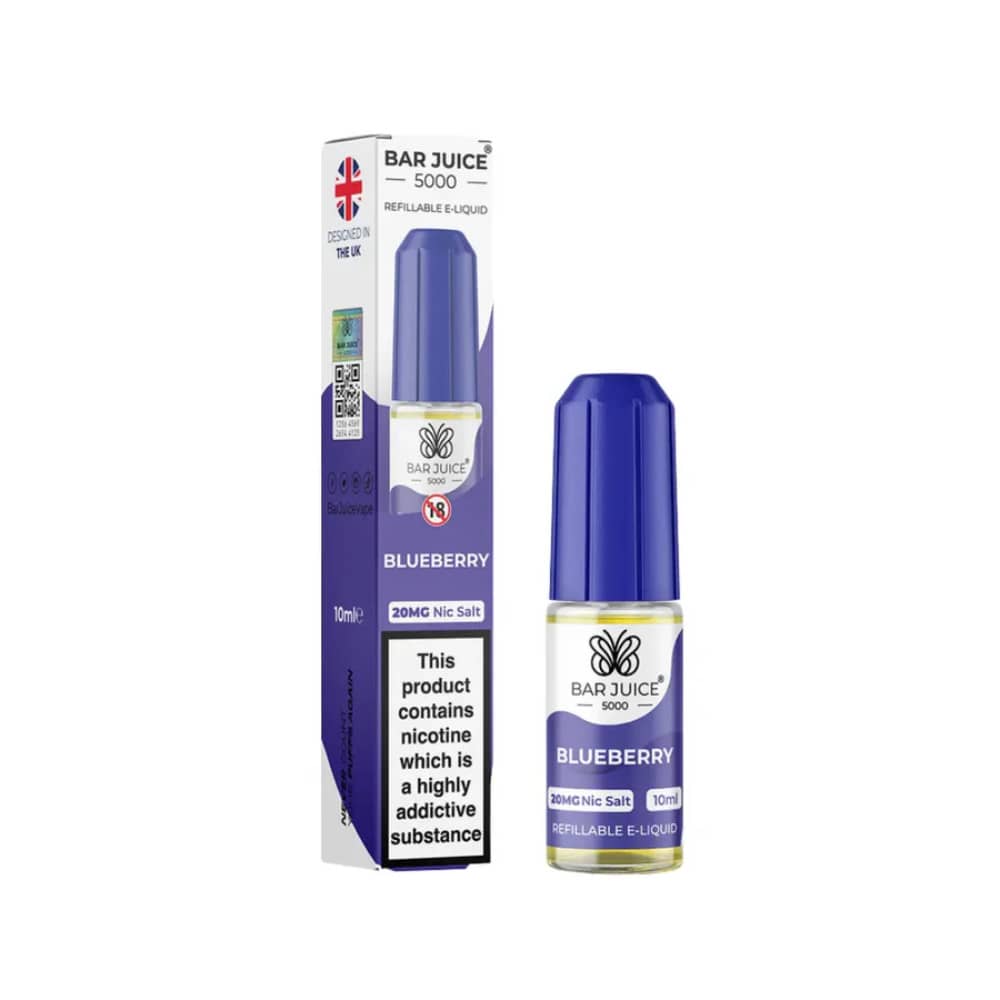 Bar Juice Nic Salts E-Liquids 10ml Box of 10 Blueberry 20mg
