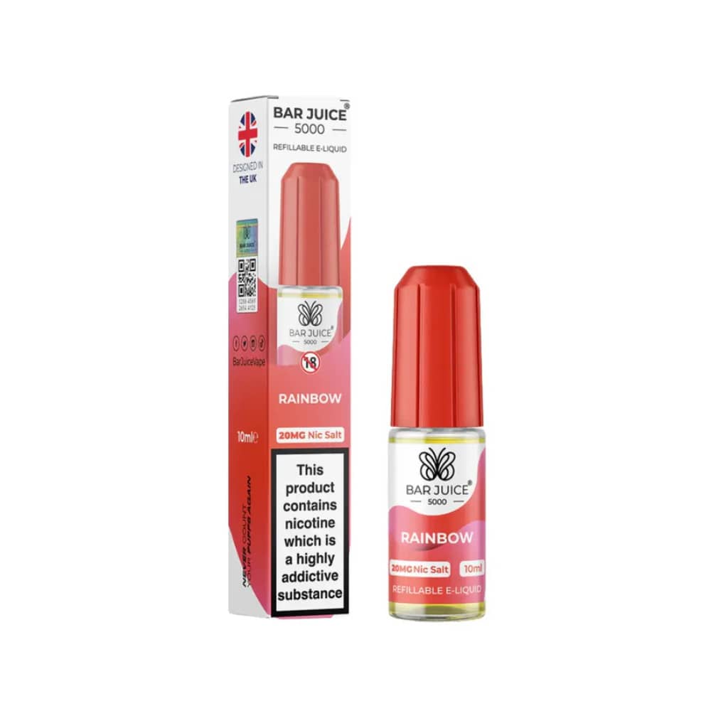 Bar Juice Nic Salts E-Liquids 10ml Box of 10 Rainbow 20mg