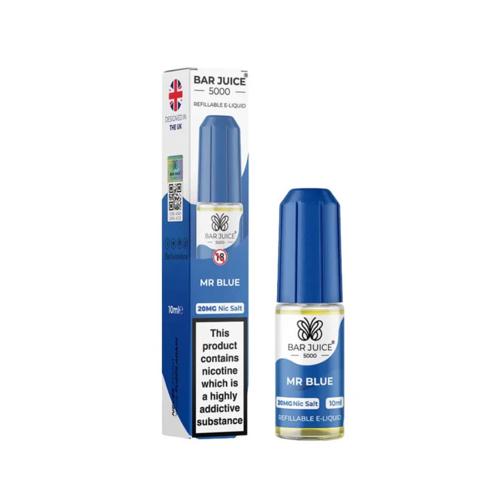 Bar Juice Nic Salts E-Liquids 10ml Box of 10 Mr Blue 20mg