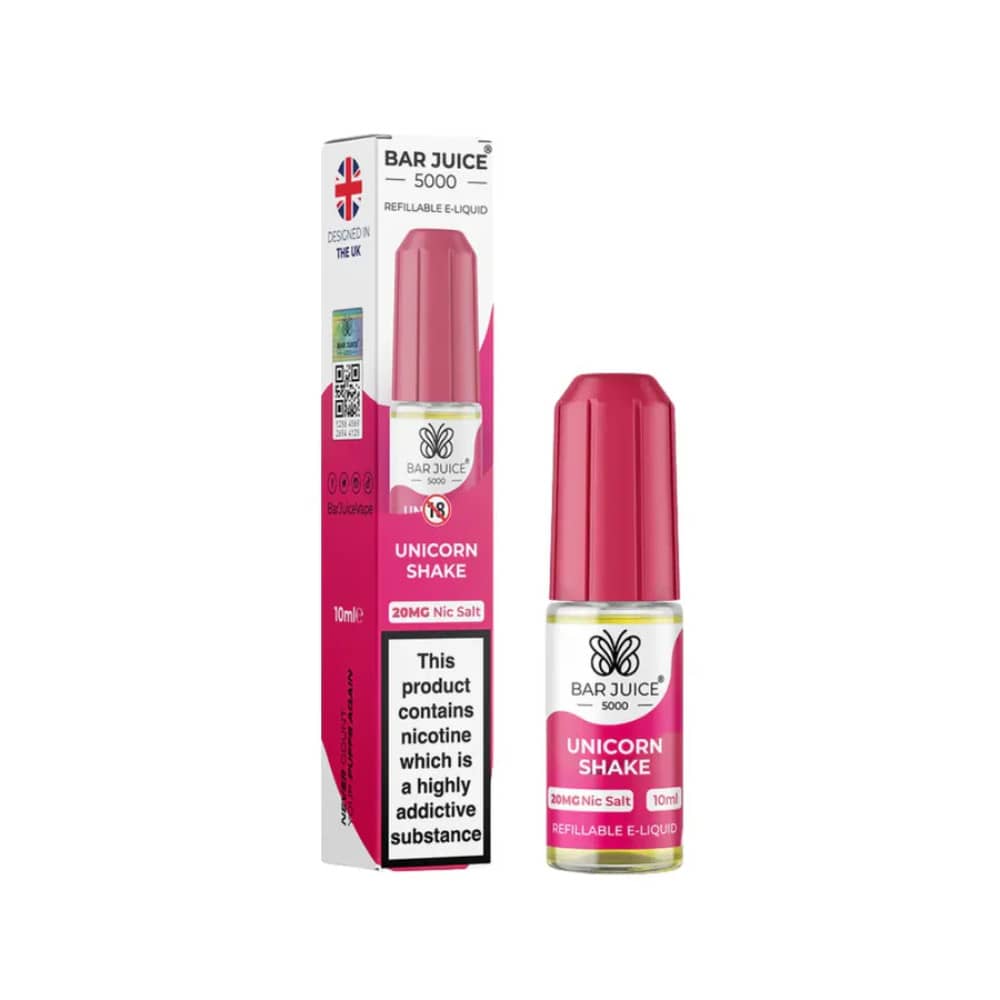 Bar Juice Nic Salts E-Liquids 10ml Box of 10 Unicorn Shake 20mg