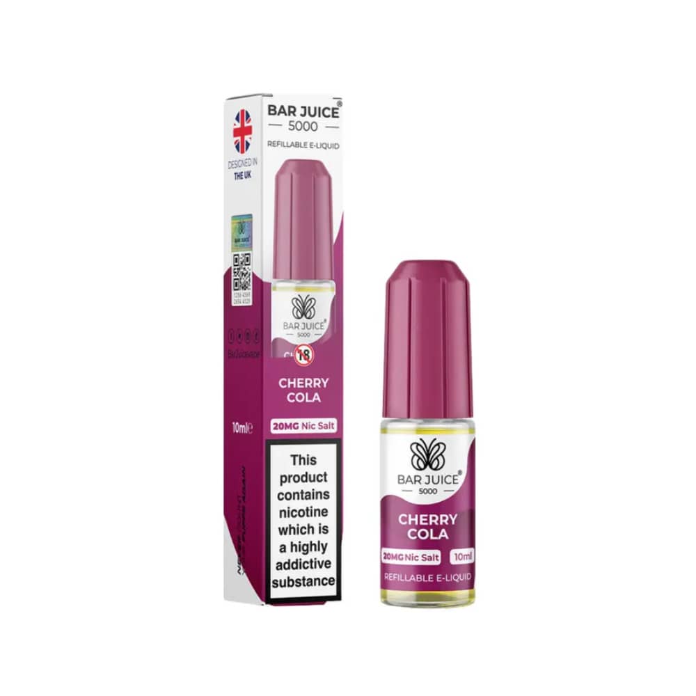 Bar Juice Nic Salts E-Liquids 10ml Box of 10 Cherry Cola 20mg