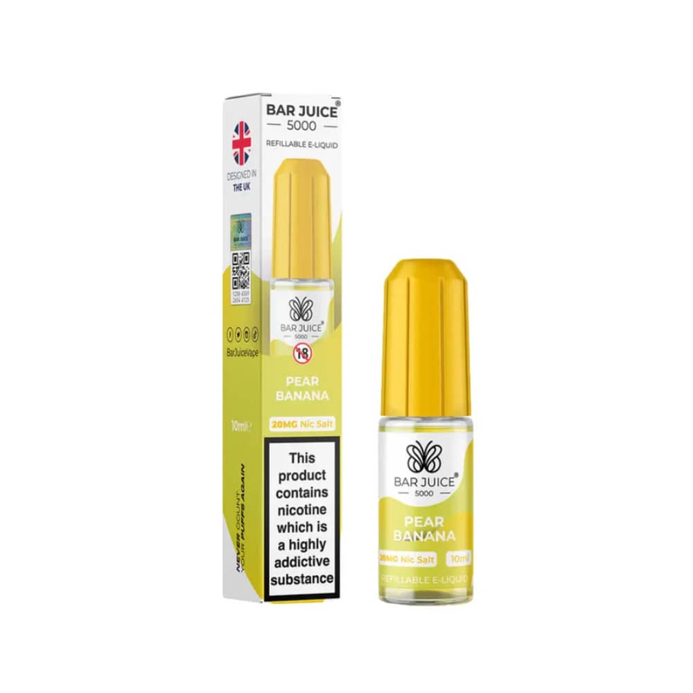 Bar Juice Nic Salts E-Liquids 10ml Box of 10 Pear Banana 20mg