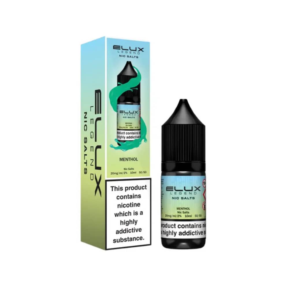 Elux Legend Nic Salts E-Liquids 10ml Box of 10 Menthol 10mg
