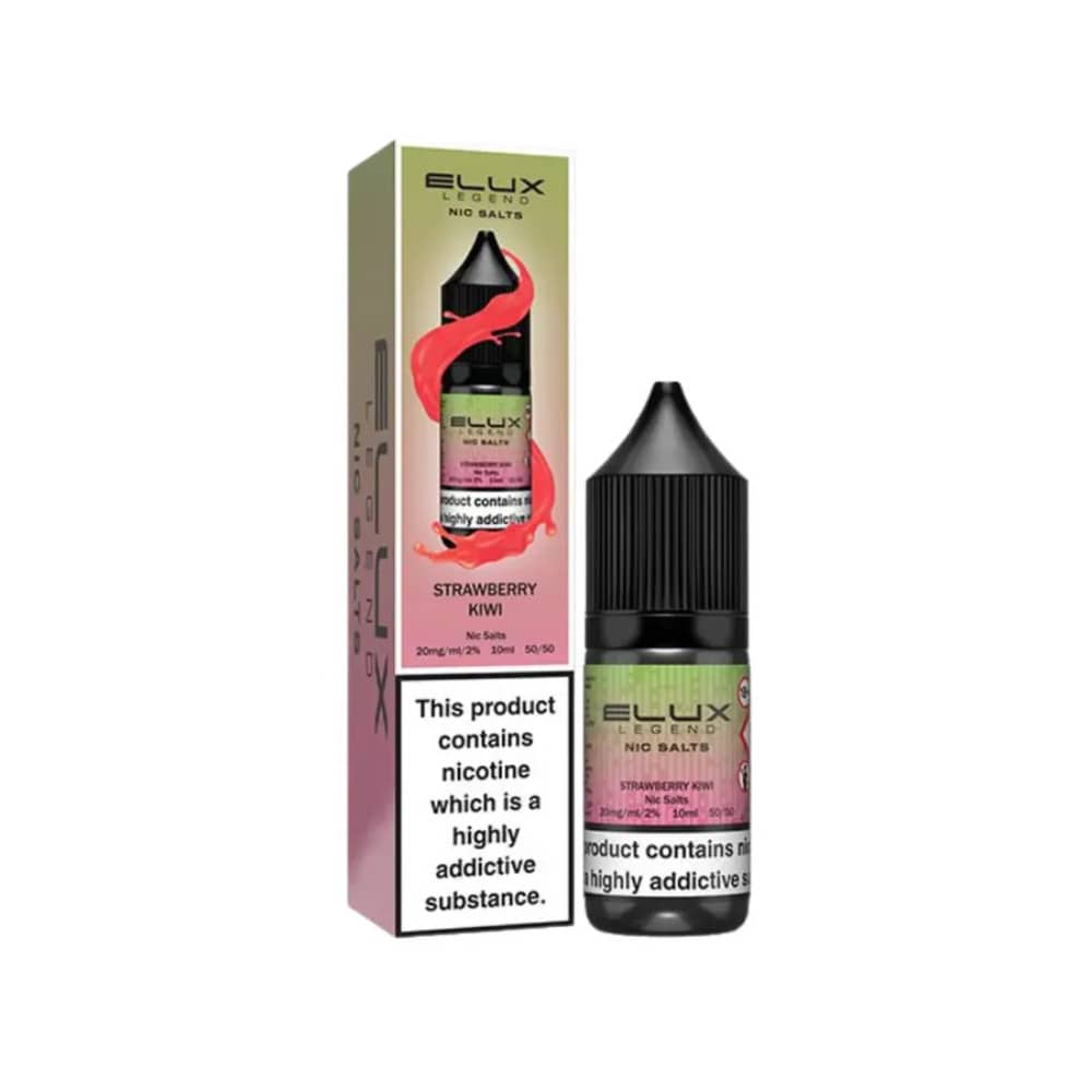 Elux Legend Nic Salts E-Liquids 10ml Box of 10 Strawberry Kiwi 10mg