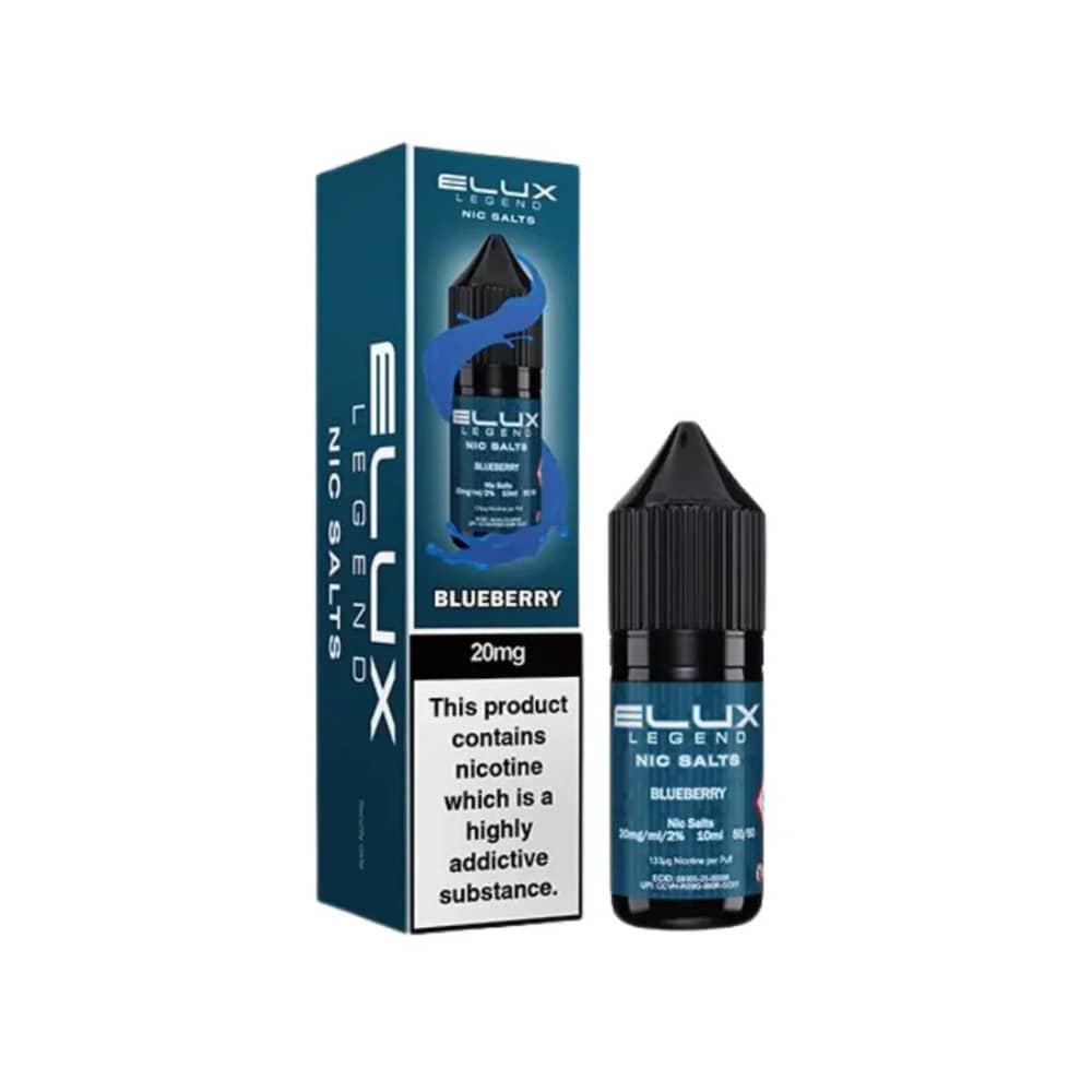 Elux Legend Nic Salts E-Liquids 10ml Box of 10 Blueberry 10mg