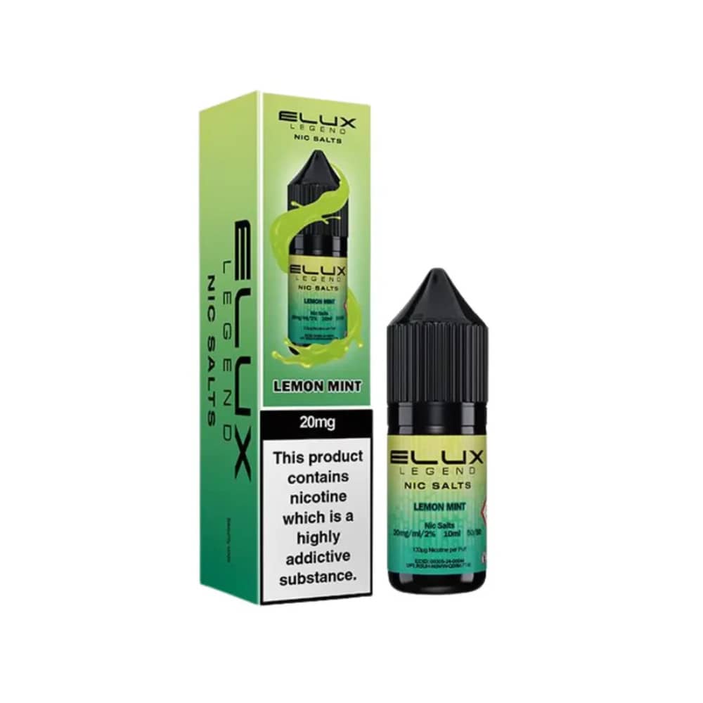 Elux Legend Nic Salts E-Liquids 10ml Box of 10 Lemon Mint 10mg