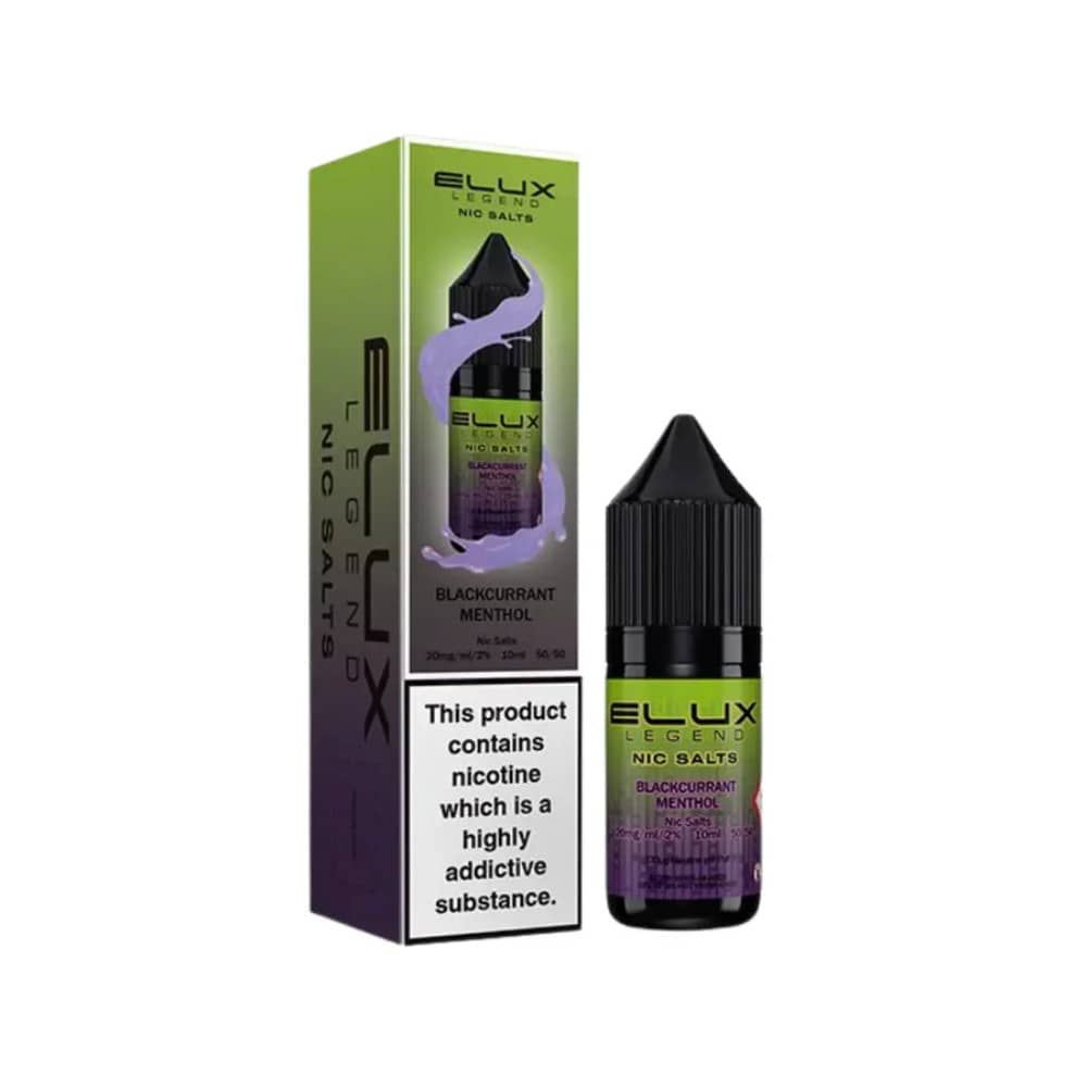 Elux Legend Nic Salts E-Liquids 10ml Box of 10 Blackcurrant Menthol 10mg