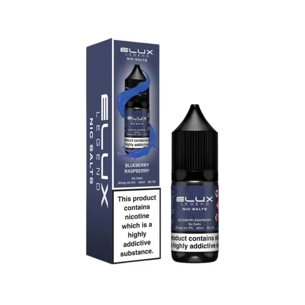 Elux Legend Nic Salts E-Liquids 10ml Box of 10 Blue Raspberry 20mg