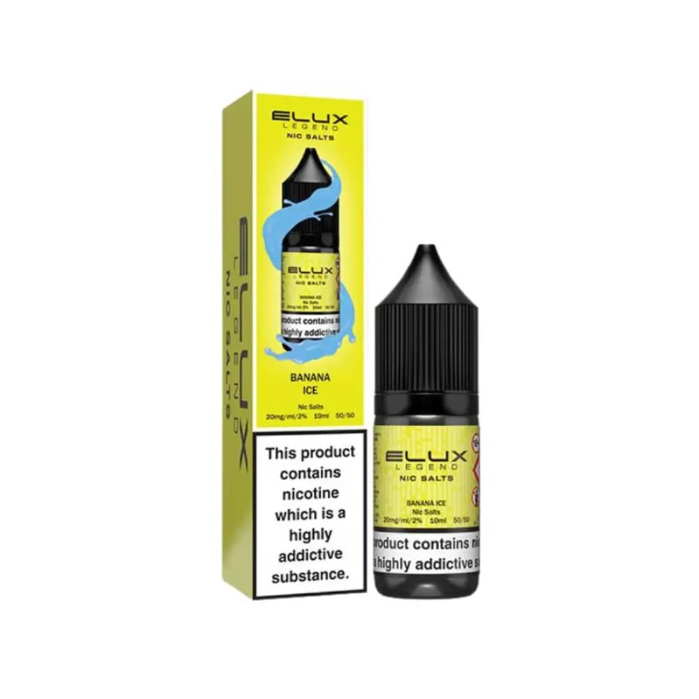 Elux Legend Nic Salts E-Liquids 10ml Box of 10 Banana Ice 20mg