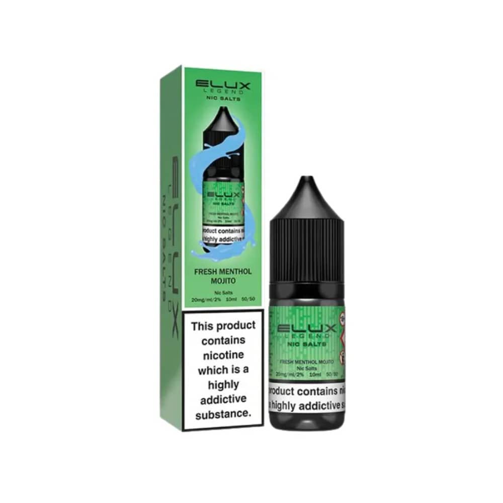Elux Legend Nic Salts E-Liquids 10ml Box of 10 Fresh Menthol Mojito 20mg