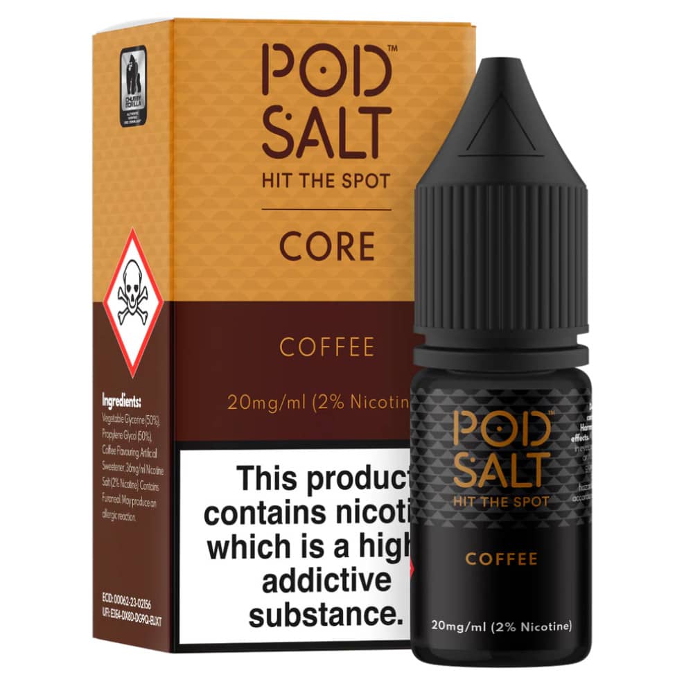 Pod Salt Core Nic Salts e liquids 10ml Box of 5 Coffee 20mg