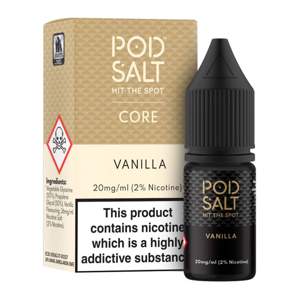 Pod Salt Core Nic Salts e liquids 10ml Box of 5 Vanilla 11mg