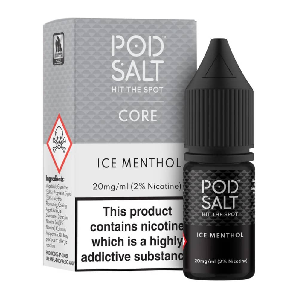Pod Salt Core Nic Salts e liquids 10ml Box of 5 Ice Menthol 20mg