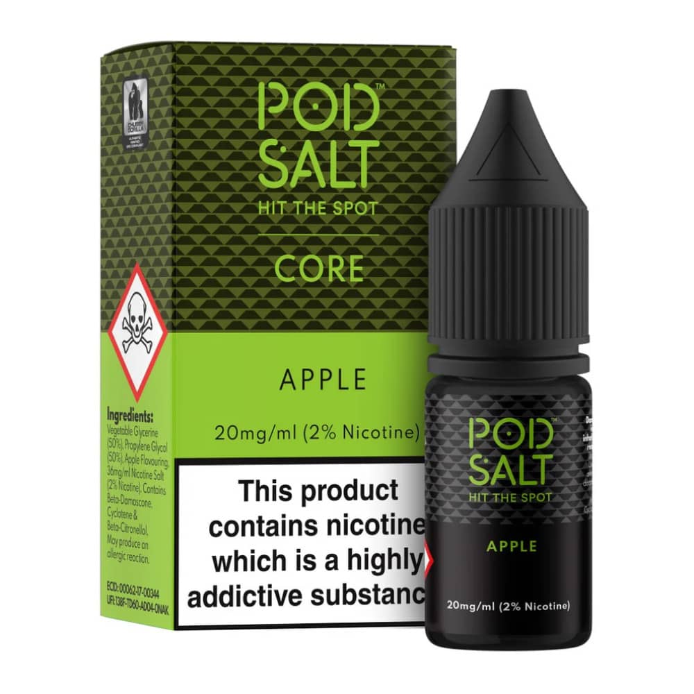 Pod Salt Core Nic Salts e liquids 10ml Box of 5 Apple 20mg