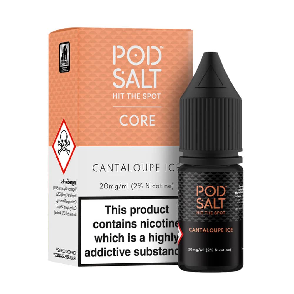 Pod Salt Core Nic Salts e liquids 10ml Box of 5 Cantaloupe Ice 20mg