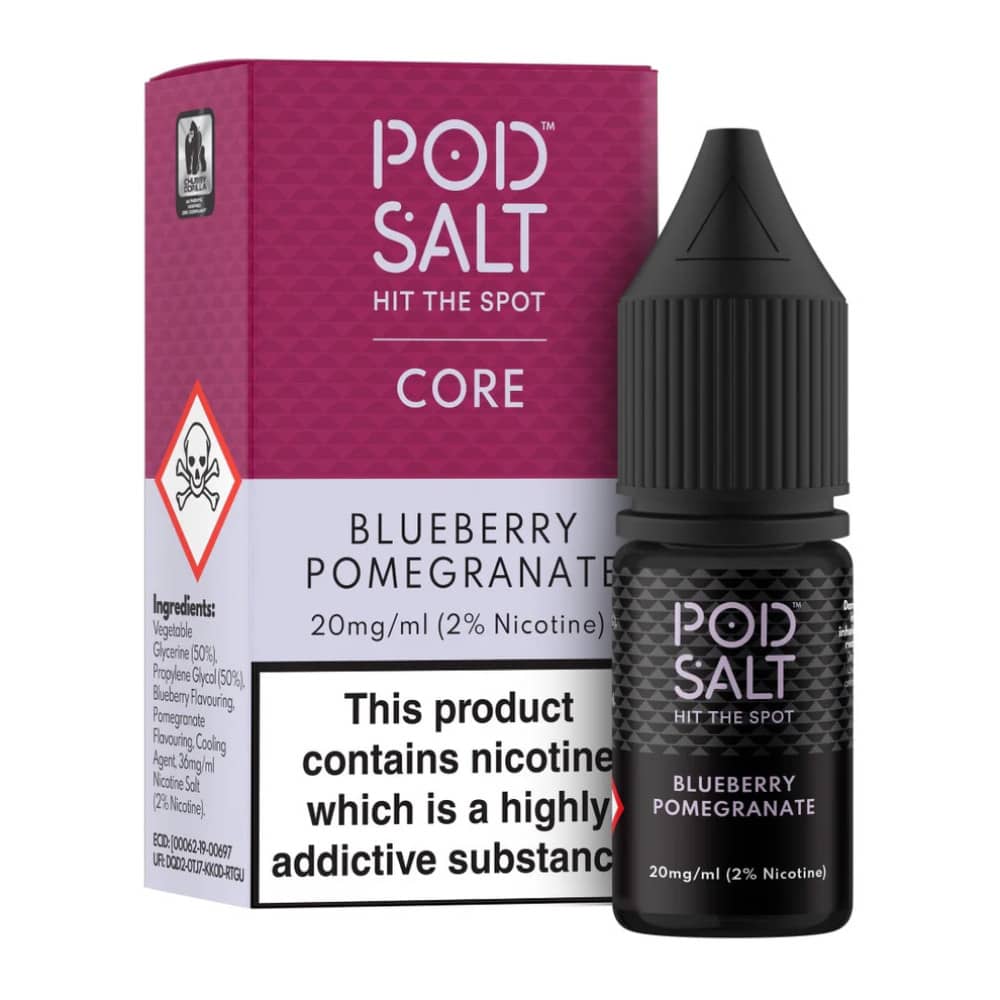 Pod Salt Core Nic Salts e liquids 10ml Box of 5 Blueberry Pomegranate 11mg
