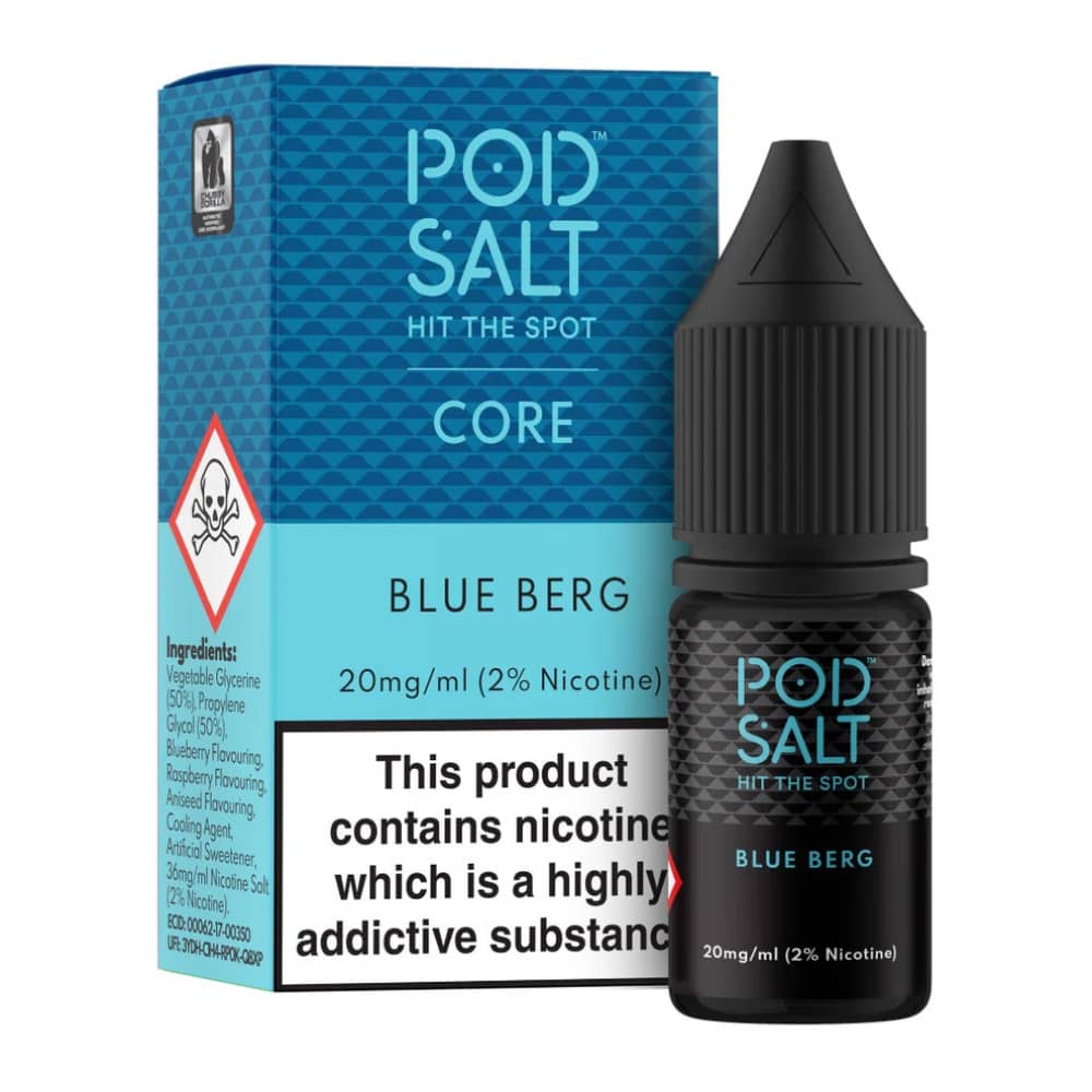 Pod Salt Core Nic Salts e liquids 10ml Box of 5 Blue Berg 11mg