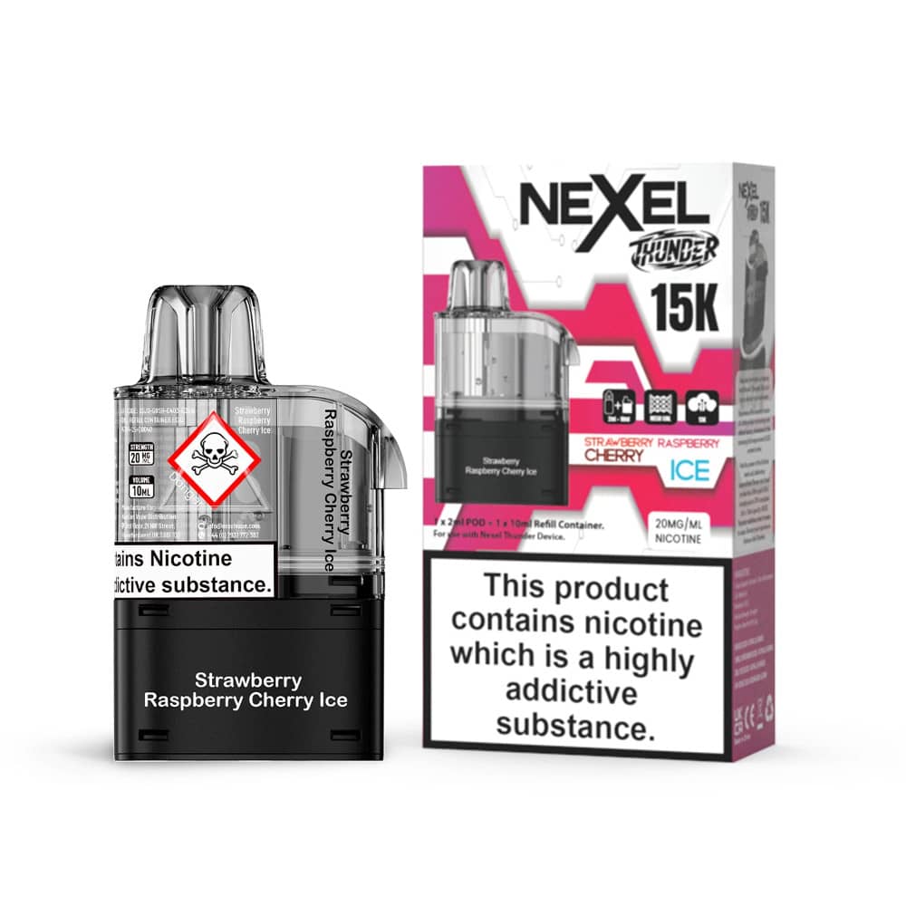 Nexel Thunder 15k Pods Pack of 10 Strawberry Raspberry Cherry Ice