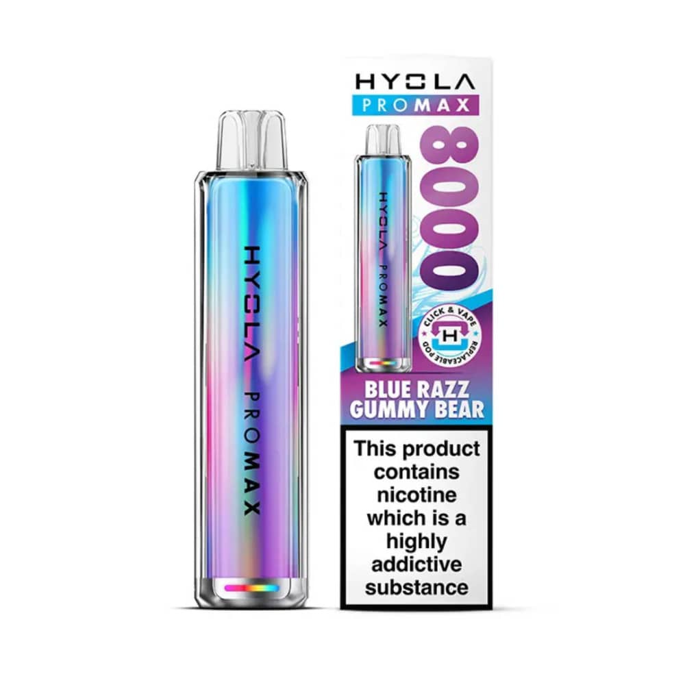 Hyola Pro Max 8000 Vape Kit Box of 5 Blue Razz Gummy Bear
