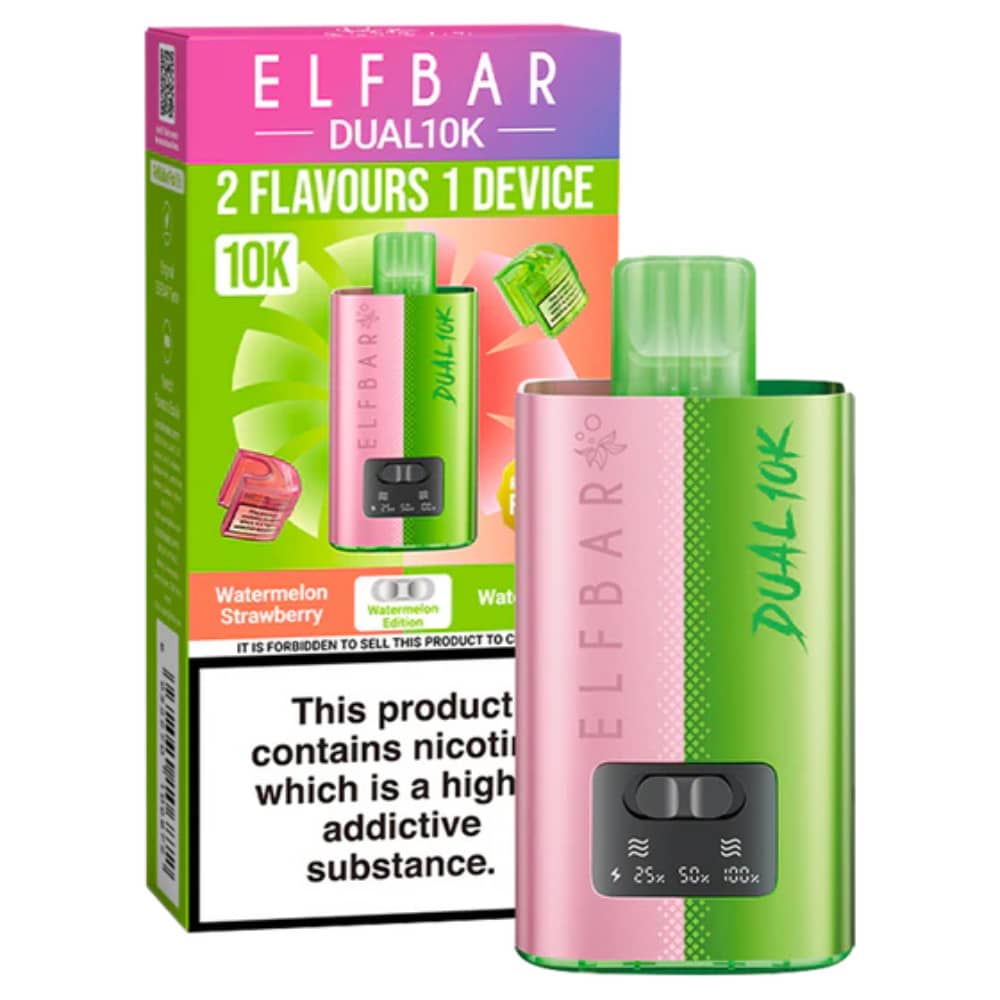 Elf Bar Dual 10k Vape Kit Box of 5 Watermelon Edition