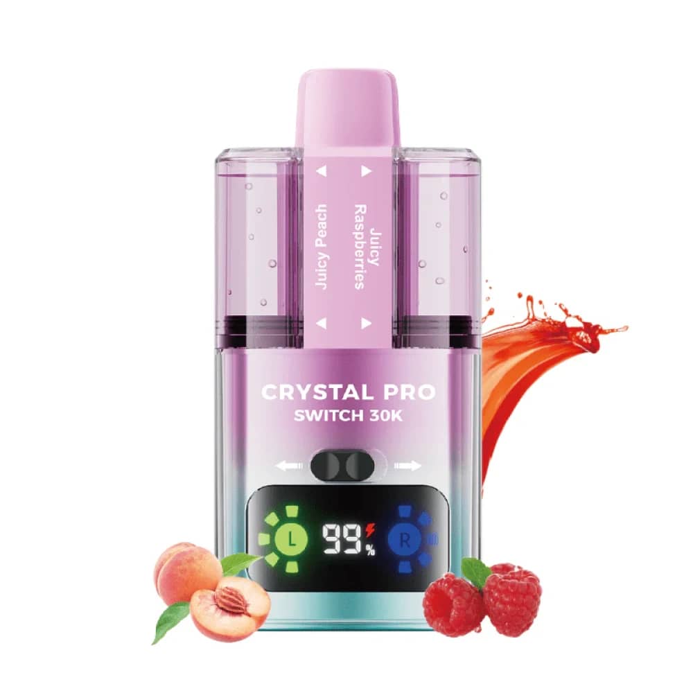 Crystal Pro Switch 30k Vape Kit Box of 5 Juicy Peach / Juicy Raspberries