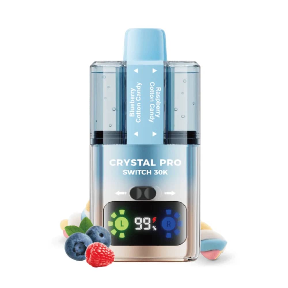Crystal Pro Switch 30k Vape Kit Box of 5 Blueberry Cotton Candy / Raspberry Cotton Candy