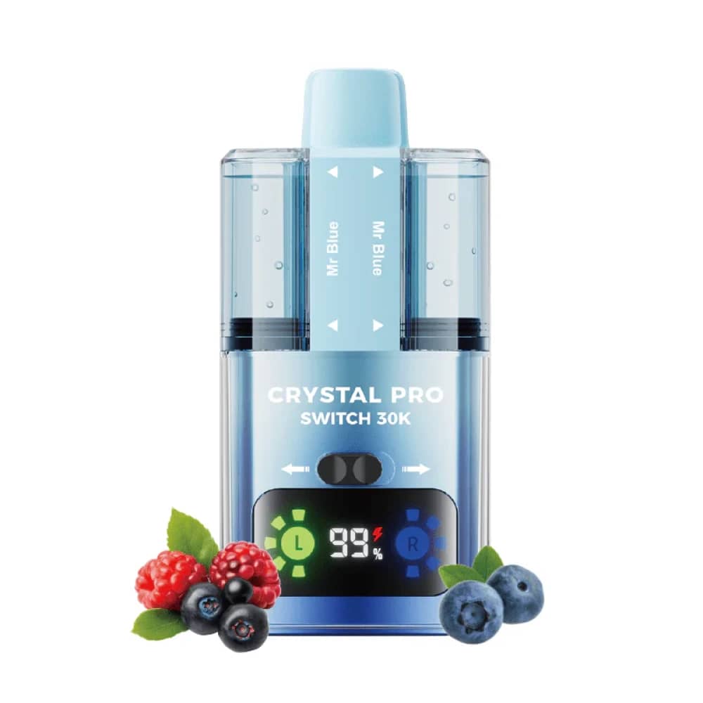 Crystal Pro Switch 30k Vape Kit Box of 5 Mr Blue